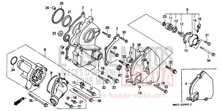 WASSERPUMPE von CB1300 Super Bold'or ABS R124B (R124B) von 1987
